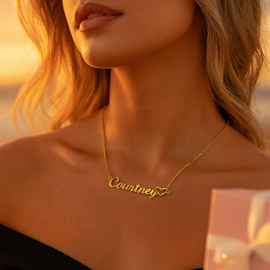 To my Girlfriend - Personalized Heart Name Necklace - Faie Jewels