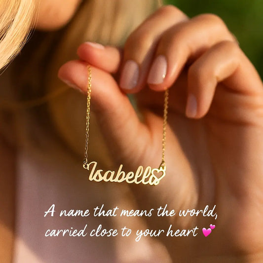 To my Girlfriend - Personalized Heart Name Necklace - Faie Jewels