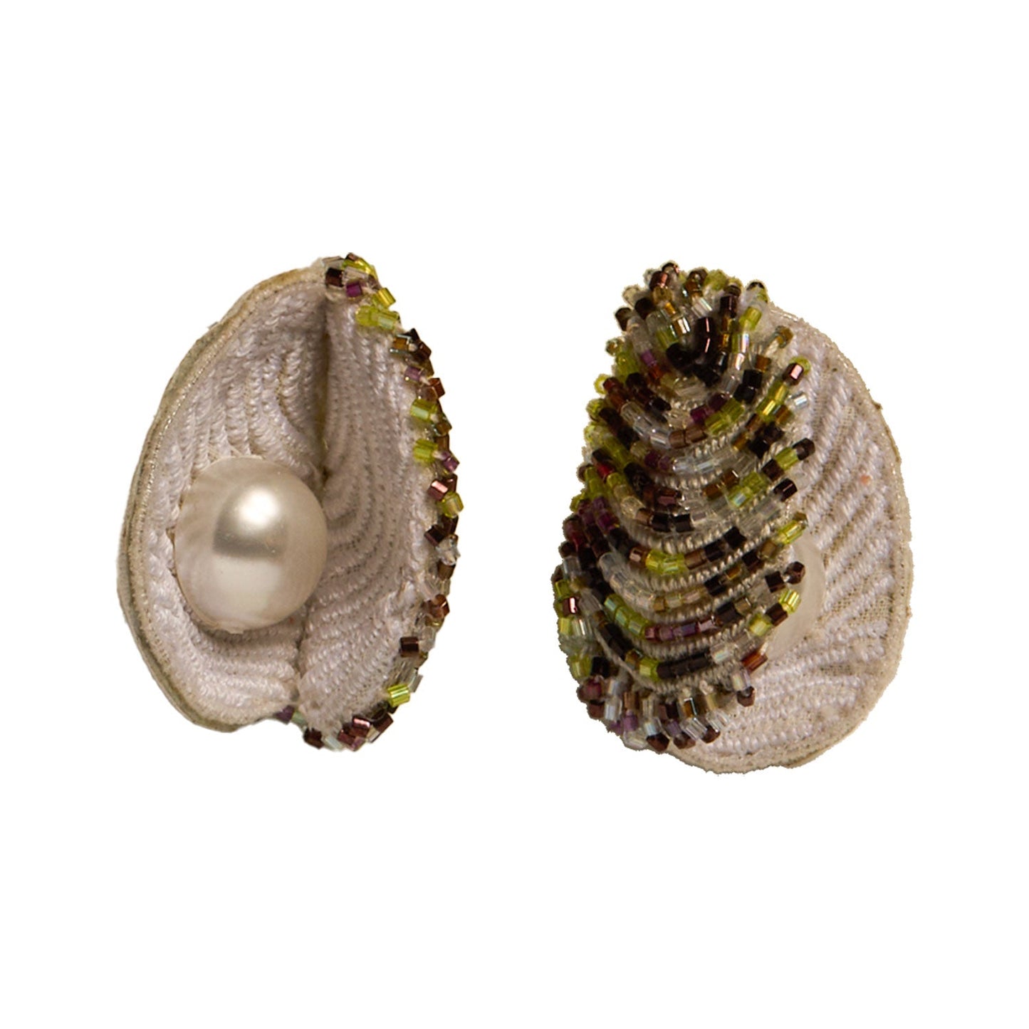 Oyster Earrings Grey - Faie Jewels