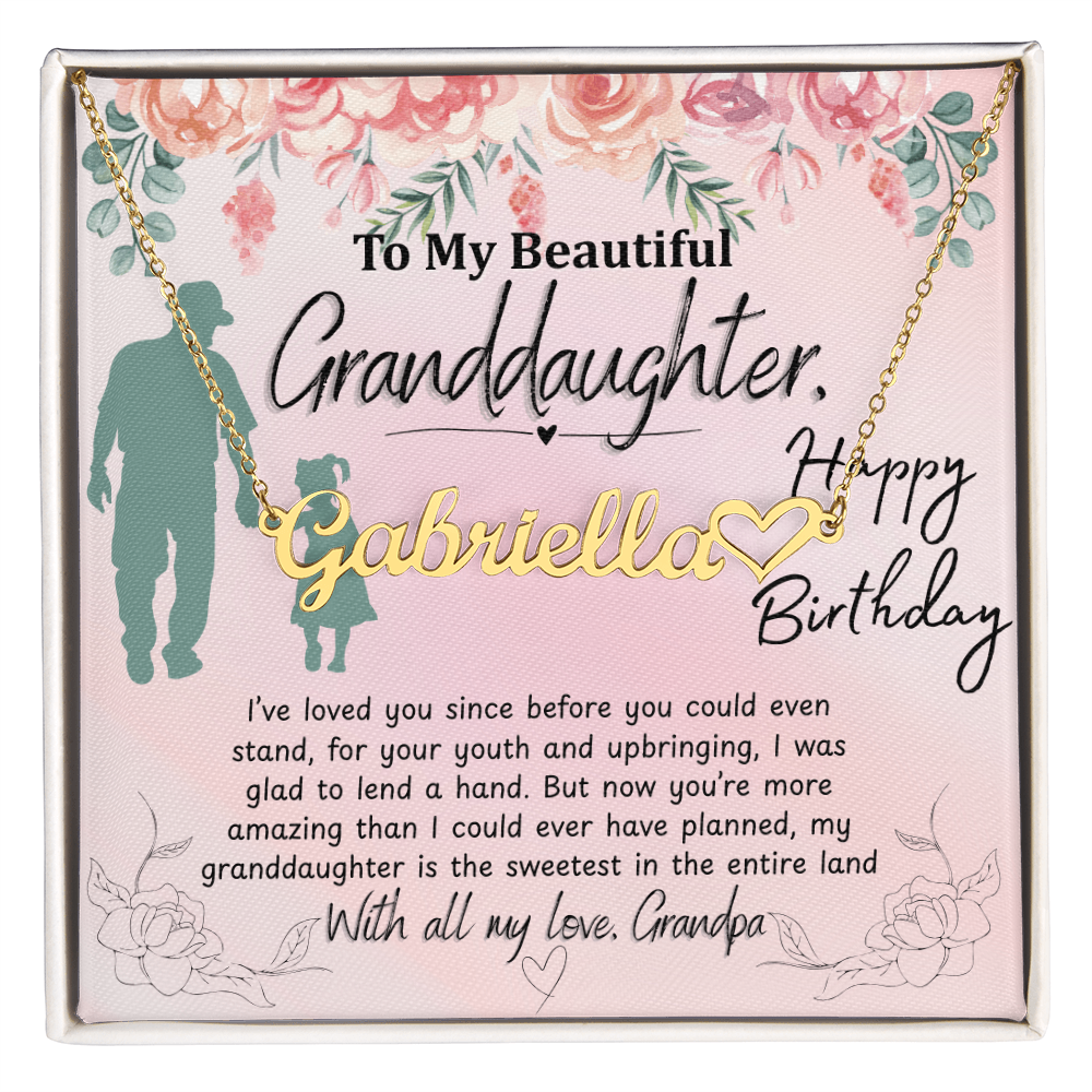 To My Granddaughter - Heart Name Necklace - Faie Jewels