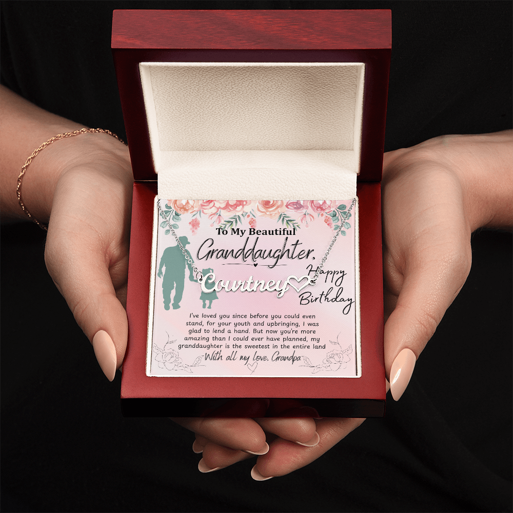 To My Granddaughter - Heart Name Necklace - Faie Jewels