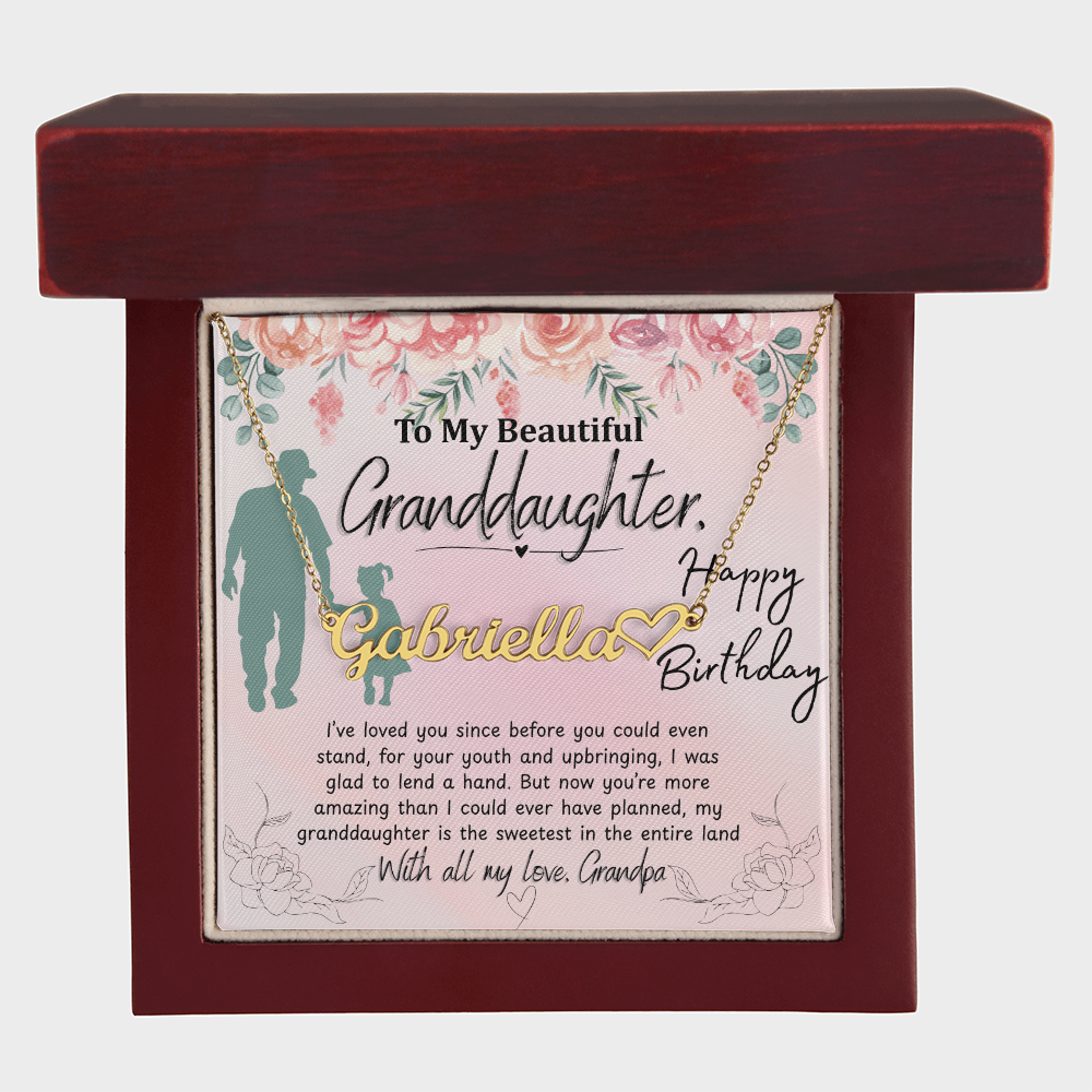 To My Granddaughter - Heart Name Necklace - Faie Jewels