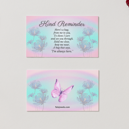 Two motivational cards with butterfly designs and text on a light background