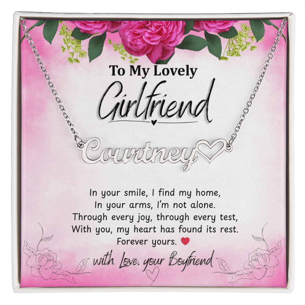To my Girlfriend - Personalized Heart Name Necklace
