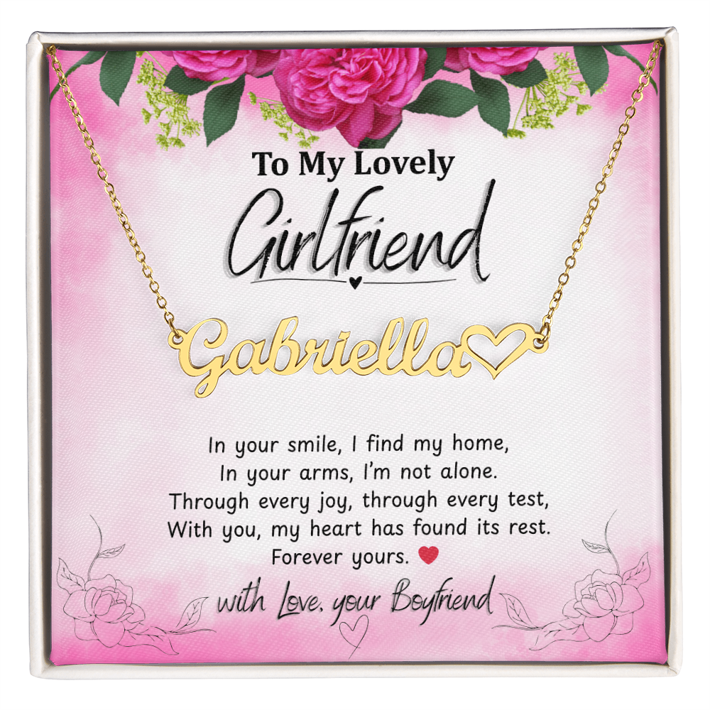 To my Girlfriend - Personalized Heart Name Necklace