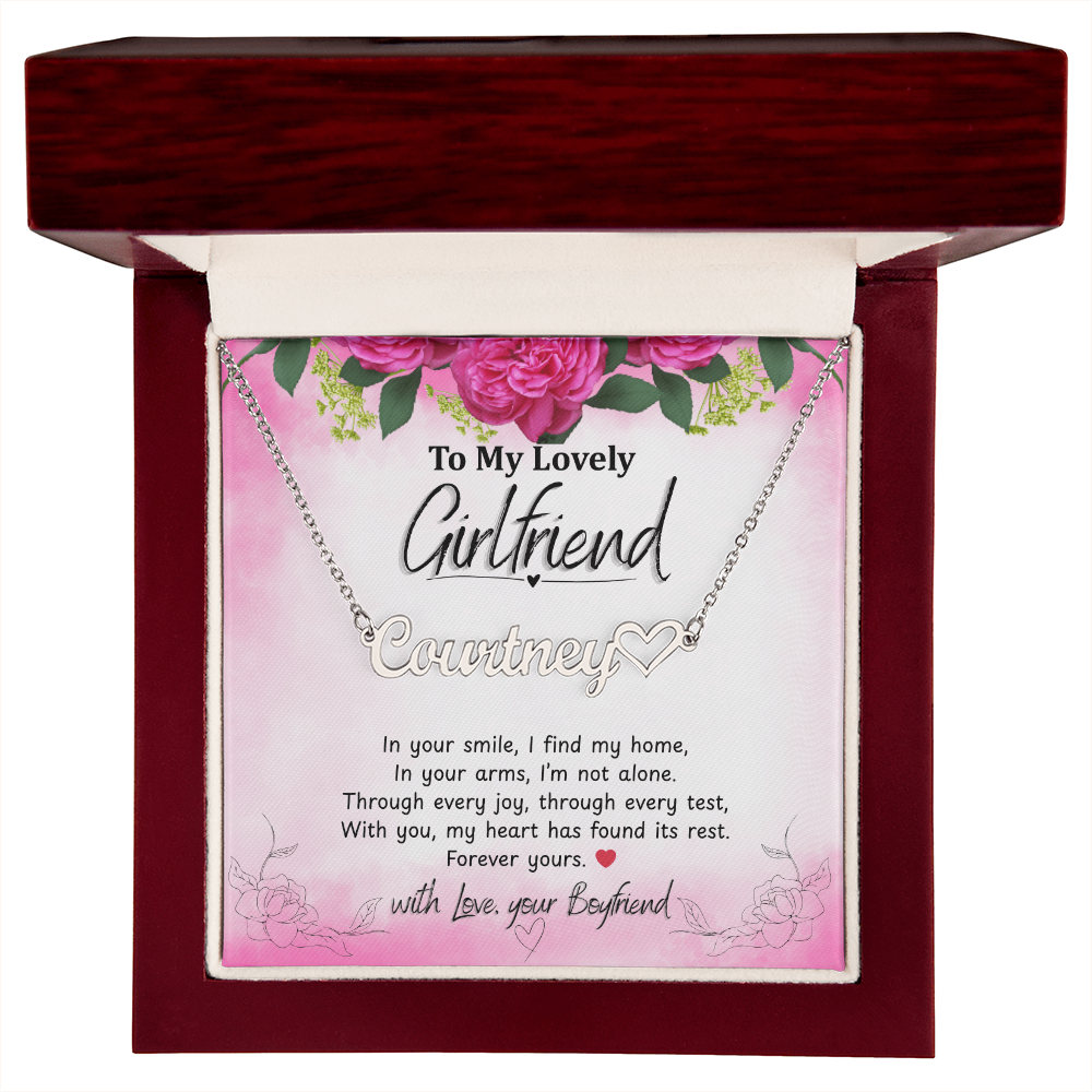To my Girlfriend - Personalized Heart Name Necklace