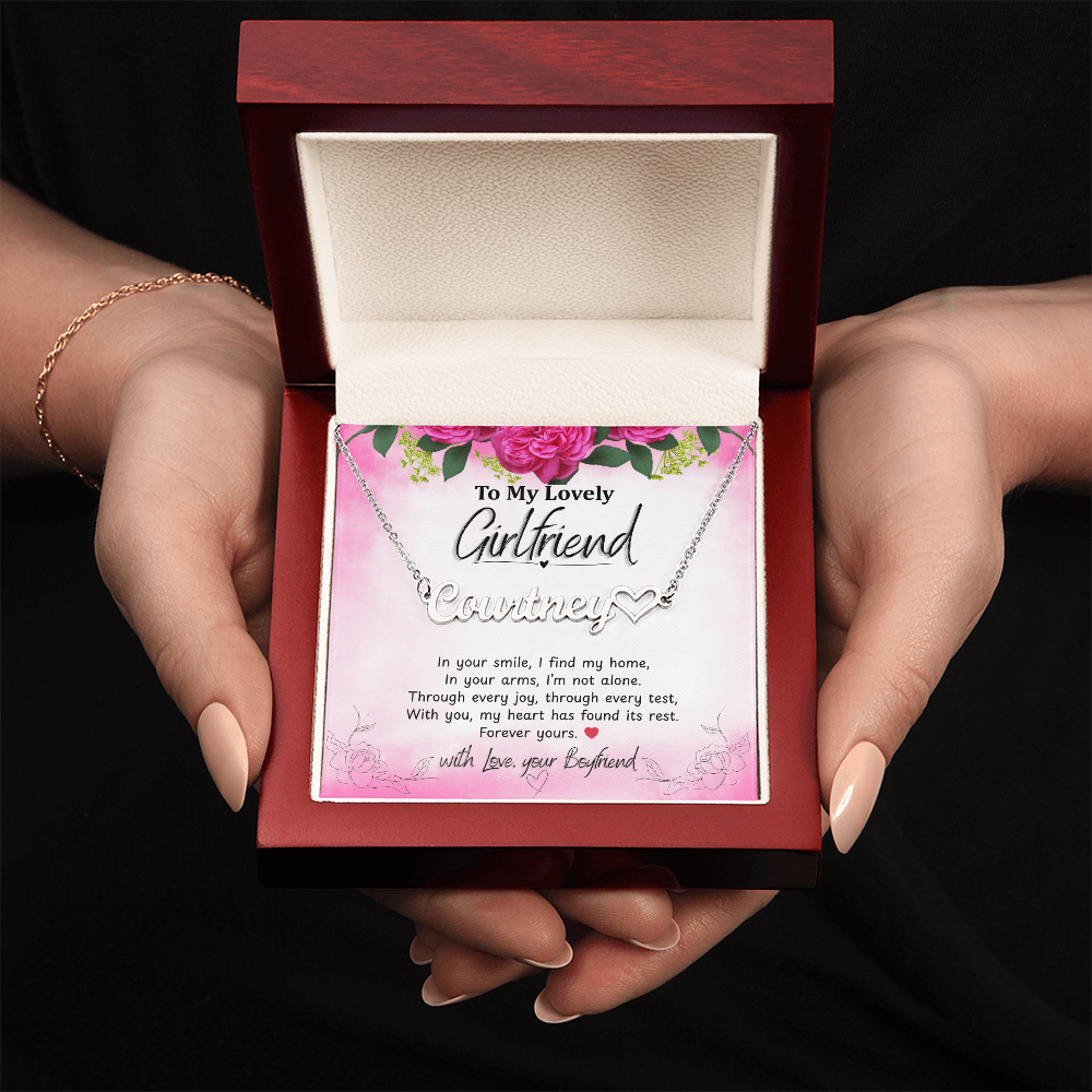 To my Girlfriend - Personalized Heart Name Necklace