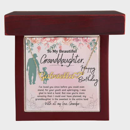 To My Granddaughter - Heart Name Necklace - Faie Jewels