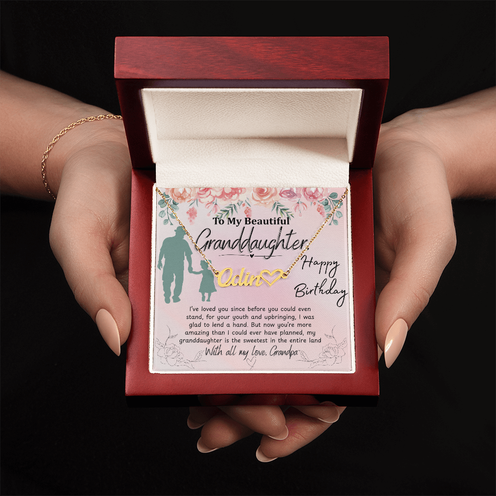 To My Granddaughter - Heart Name Necklace - Faie Jewels