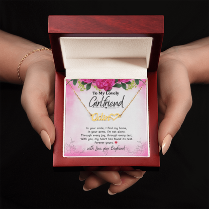 To my Girlfriend - Personalized Heart Name Necklace